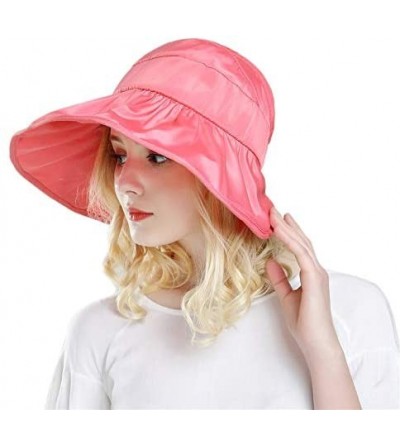 Visors Women's Wide Brim Sun UV Protection Visor Hats for Beach Fishing - A-watermelon Red - CR18NWUCTXK $11.47