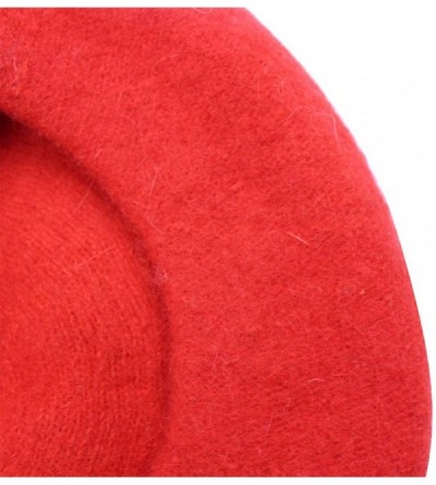 Berets Kids Cute French Beret Hat Winter Cap Causal Beanie Hat with Deer Animal Horn - Red - CB18YG4URKW $9.58