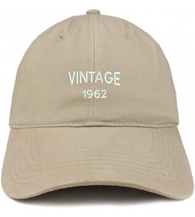 Baseball Caps Small Vintage 1962 Embroidered 58th Birthday Adjustable Cotton Cap - Khaki - CX18C6TAMM6 $35.69
