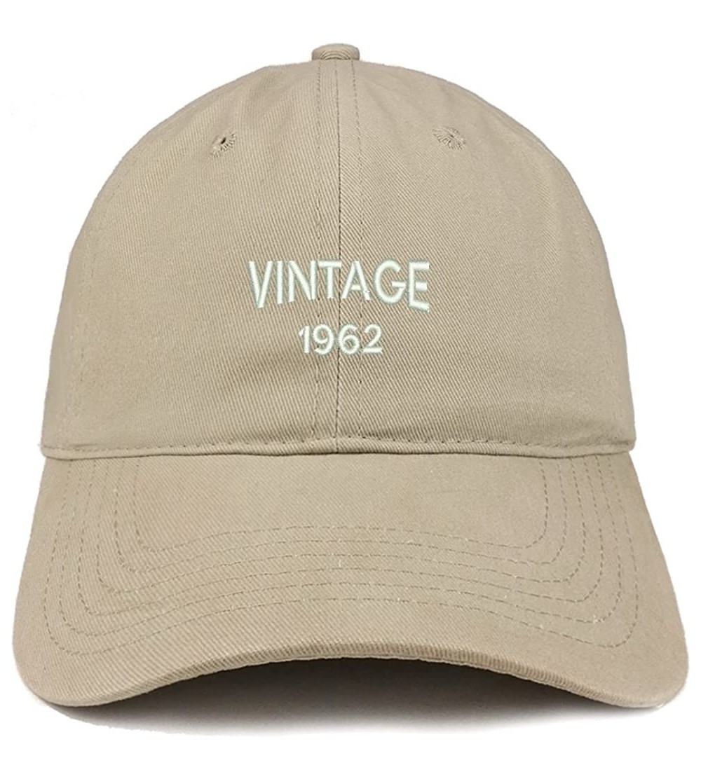 Baseball Caps Small Vintage 1962 Embroidered 58th Birthday Adjustable Cotton Cap - Khaki - CX18C6TAMM6 $16.26