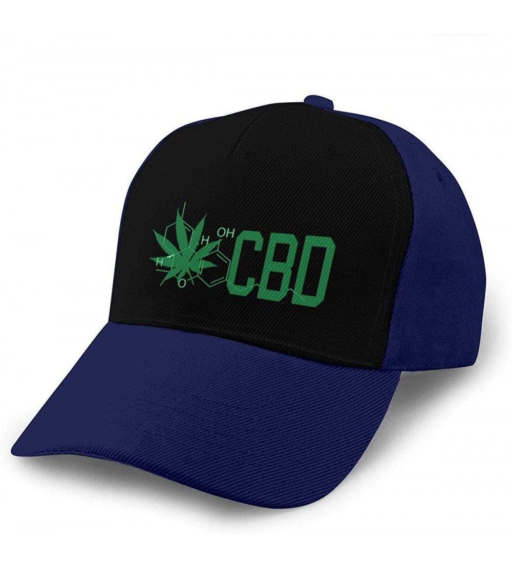 Baseball Caps CBD Cannabidiol Marijuana Leaf Unisex Adult Hats Classic Baseball Caps Peaked Cap - Navy - CM18YH02IGY $15.78