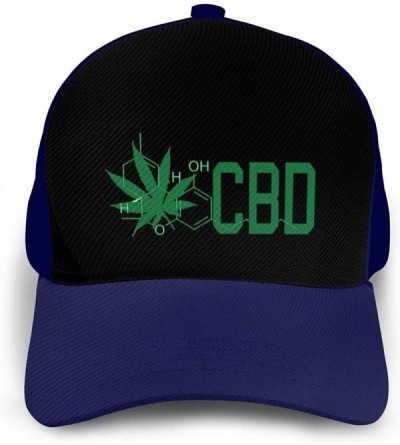 Baseball Caps CBD Cannabidiol Marijuana Leaf Unisex Adult Hats Classic Baseball Caps Peaked Cap - Navy - CM18YH02IGY $15.78