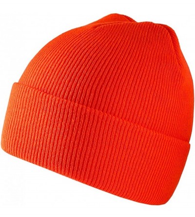 Skullies & Beanies Men's Warm Winter Hats Acrylic Knit Beanie Cap Daily Beanie Hat for Women Girls Boys - Orange - CU192HOC0W...