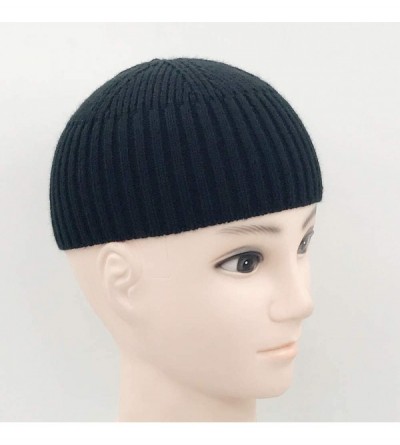Skullies & Beanies Fashion Fall Winter Knitted Hat Skull Cap Sailor Cap Cuff Beanie Vintage for Men Women - Brimless-black - ...