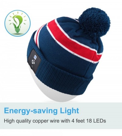 Skullies & Beanies Light Up Beanie Hat Stylish Unisex LED Knit Cap for Indoor and Outdoor - Lb002-blue-string - C3186LCCHYK $...
