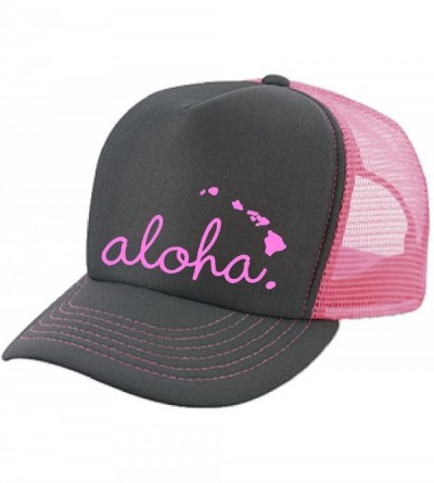 Baseball Caps Hawaii Honolulu HAT - Aloha - Cool Stylish Apparel Accessories - Pink/Charcoal-pink Print - CK1855ZYX9O $28.47