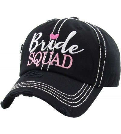 Baseball Caps Womens Bride Tribe Baseball Cap I Do Bachelorette Wedding Party Hat - Bride Squad - Black - CH18S6R076C $35.05