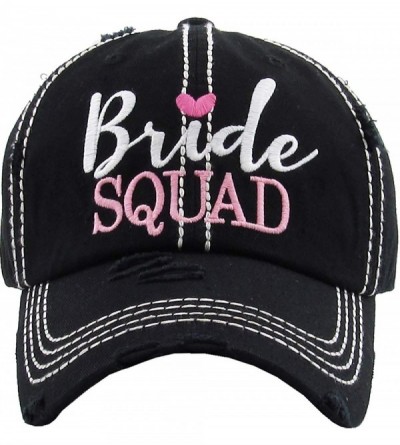 Baseball Caps Womens Bride Tribe Baseball Cap I Do Bachelorette Wedding Party Hat - Bride Squad - Black - CH18S6R076C $16.60