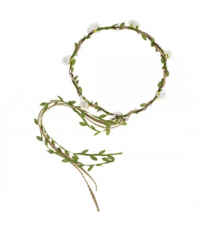 Headbands Flower Crown Floral Wreath Headband Floral Garland Headbands for Party (green leaf/ivory) - green leaf/ivory - CK18...
