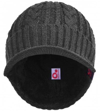 Skullies & Beanies Sports Winter Knit Visor Beanie with Bill Hat for Men and Women - Dark Grey - CA186Y2N3Y7 $18.30
