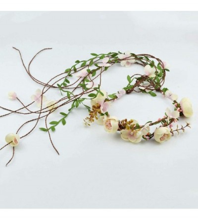 Headbands Handmade Adjustable Flower Wreath Headband Halo Floral Crown Garland Headpiece Wedding Festival Party - CR18QNK0L8Z...