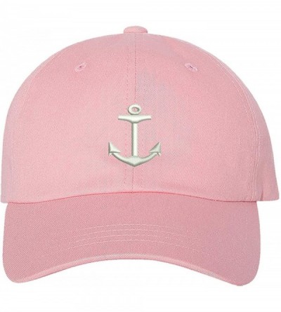 Baseball Caps Anchor Baseball Cap - Dad Hat Unisex - Light Pink - CS18LGTODWK $12.76