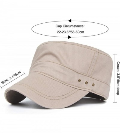 Baseball Caps Cotton Cadet Cap Army Military Caps Flat Hats Unique Design Big Head - Style05-beige - CO18USUDAYU $12.17