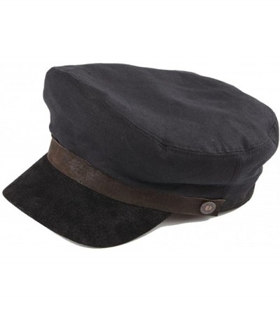 Newsboy Caps Fiddler Spitfire Brando Summer Linen Army Cap - Black - CR18EQ7OAYR $43.03