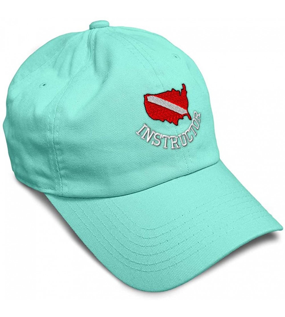 Baseball Caps Soft Baseball Cap Scuba Diving Instructor B Embroidery Dad Hats for Men & Women - Mint - CF18ZG2TKT8 $16.02