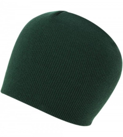 Skullies & Beanies 100% Soft Acrylic Solid Color Beanie Winter Hat - Skull Knit Cap - Made in USA - Hunter Green - CX187IYXI7...