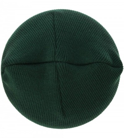 Skullies & Beanies 100% Soft Acrylic Solid Color Beanie Winter Hat - Skull Knit Cap - Made in USA - Hunter Green - CX187IYXI7...