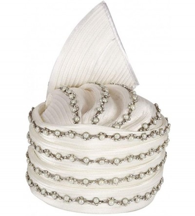 Bucket Hats Women Hats for Church Kentucky Derby Dress Wedding Party Bucket Hat - White - CX18U6SLXDK $101.48