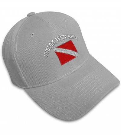 Baseball Caps Custom Baseball Cap Sport Scuba Diving Flag Embroidery Dad Hats for Men & Women - Gray - CS18SDKMN4G $23.34