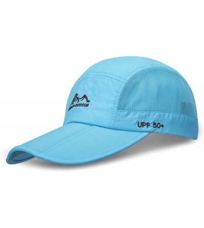 Sun Hats UPF50+ Protect Sun Hat Unisex Outdoor Quick Dry Collapsible Portable Cap - A-light Blue - CN17YIIGEOS $13.66