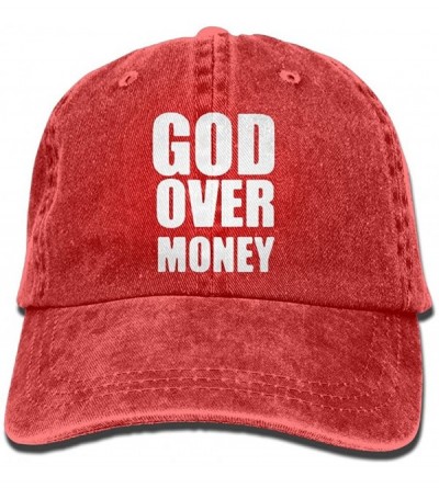 Baseball Caps Unisex Baseball Cap Cotton Denim Hat God Over Money Adjustable Snapback Outdoor Sports Cap - Red - CJ18GDOKHD2 ...