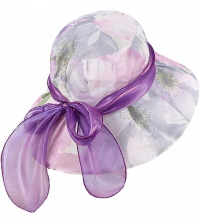 Sun Hats Womens Summer Sunhat with UV Protection Packable Wide Brim Hats - Purple - CM18EL8KA85 $10.47