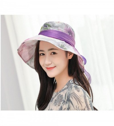 Sun Hats Womens Summer Sunhat with UV Protection Packable Wide Brim Hats - Purple - CM18EL8KA85 $10.47