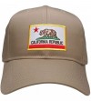 Baseball Caps California Republic Embroidered Iron On Patch Gold Border Snapback Baseball Cap - Khaki - CO12LZNARUT $26.91