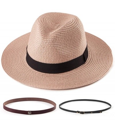 Fedoras Fedora Hats for Women DIY Band Belt Buckle Wool or Straw Wide Brim Beach Sun Hat - CX194RZG24S $30.28