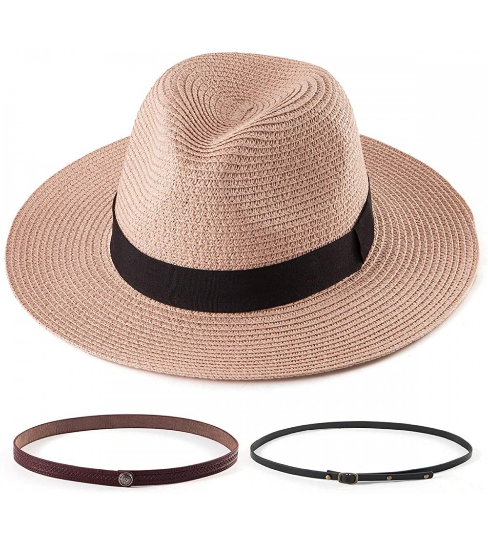 Fedoras Fedora Hats for Women DIY Band Belt Buckle Wool or Straw Wide Brim Beach Sun Hat - CX194RZG24S $14.57