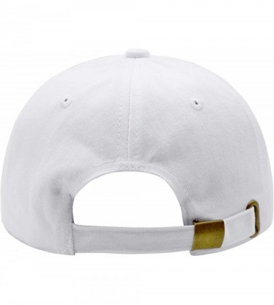 Baseball Caps Golf Baseball Cap 100% Cotton Embroidered Dad Hat Snapback Unisex Twill Hat - White - C818YZT46RC $13.58