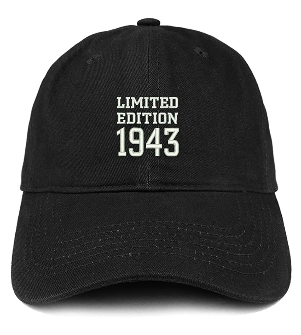 Baseball Caps Limited Edition 1943 Embroidered Birthday Gift Brushed Cotton Cap - Black - CF18D9MWRLO $32.79