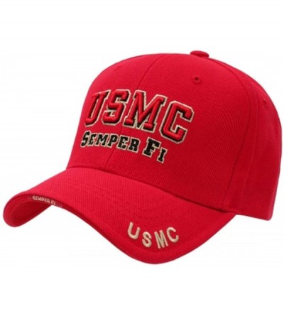 Baseball Caps US Military Legend Branch Logo Rich Embroidered Baseball Caps S001 - Usmc Red - CL11JZ3ONTJ $22.85