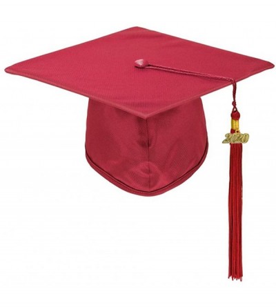 Baseball Caps Unisex Adult Shiny Graduation Cap with Tassel 2020 - Adjustable - Red - CL185W6S2RG $18.88