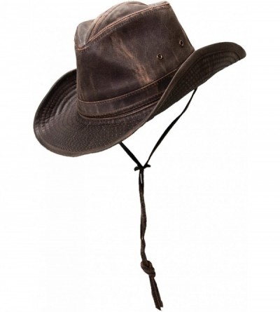 Sun Hats Men's Outback Hat with Chin Cord - Brown - C2118DMQ3EB $36.21