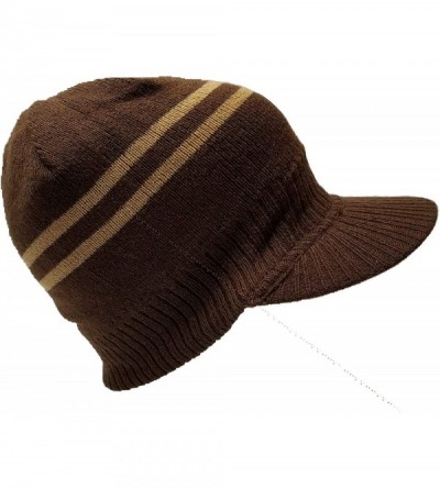 Skullies & Beanies Fashion Unisex Summer Spring or Winter Visor Beanie Knit Hat Cap Crochet Men Women Ski Hats - Brown Tan - ...
