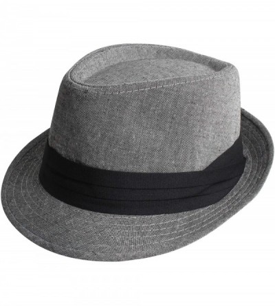 Fedoras Fedora Hats for Men & Women Tribly Short Brim Summer Paper - 09 - Grey - C318W73OD58 $11.43
