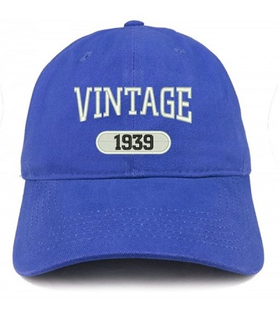 Baseball Caps Vintage 1939 Embroidered 81st Birthday Relaxed Fitting Cotton Cap - Royal - CQ12NZ0HNDW $16.96