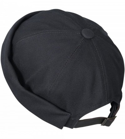 Skullies & Beanies Solid Color Cotton Short Beanie Strap Back Casual Cap Soft Hat - Dark Grey - CI188OWCOQL $52.48
