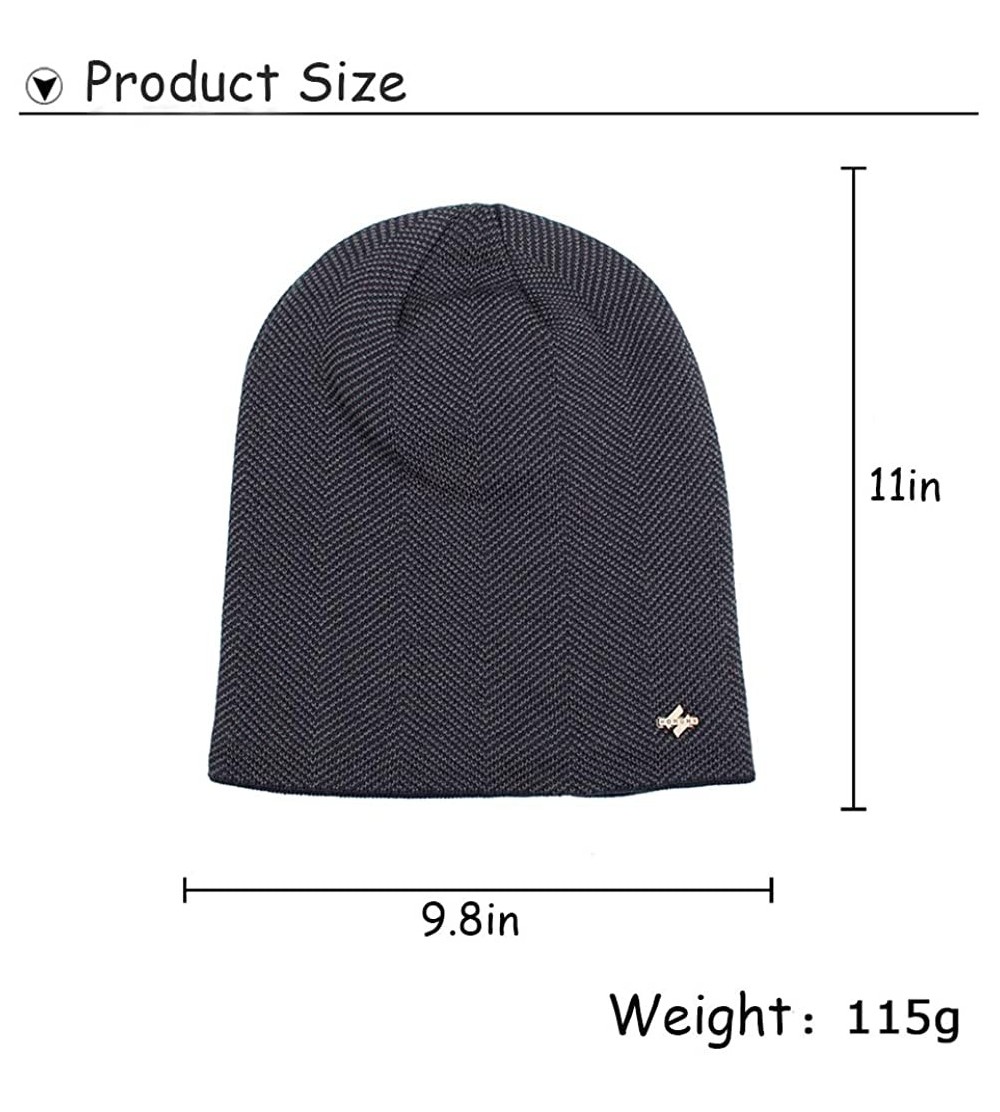 Men's Winter Knit Hats Soft Stretch Cuff Beanies Cap Comfortable Warm ...
