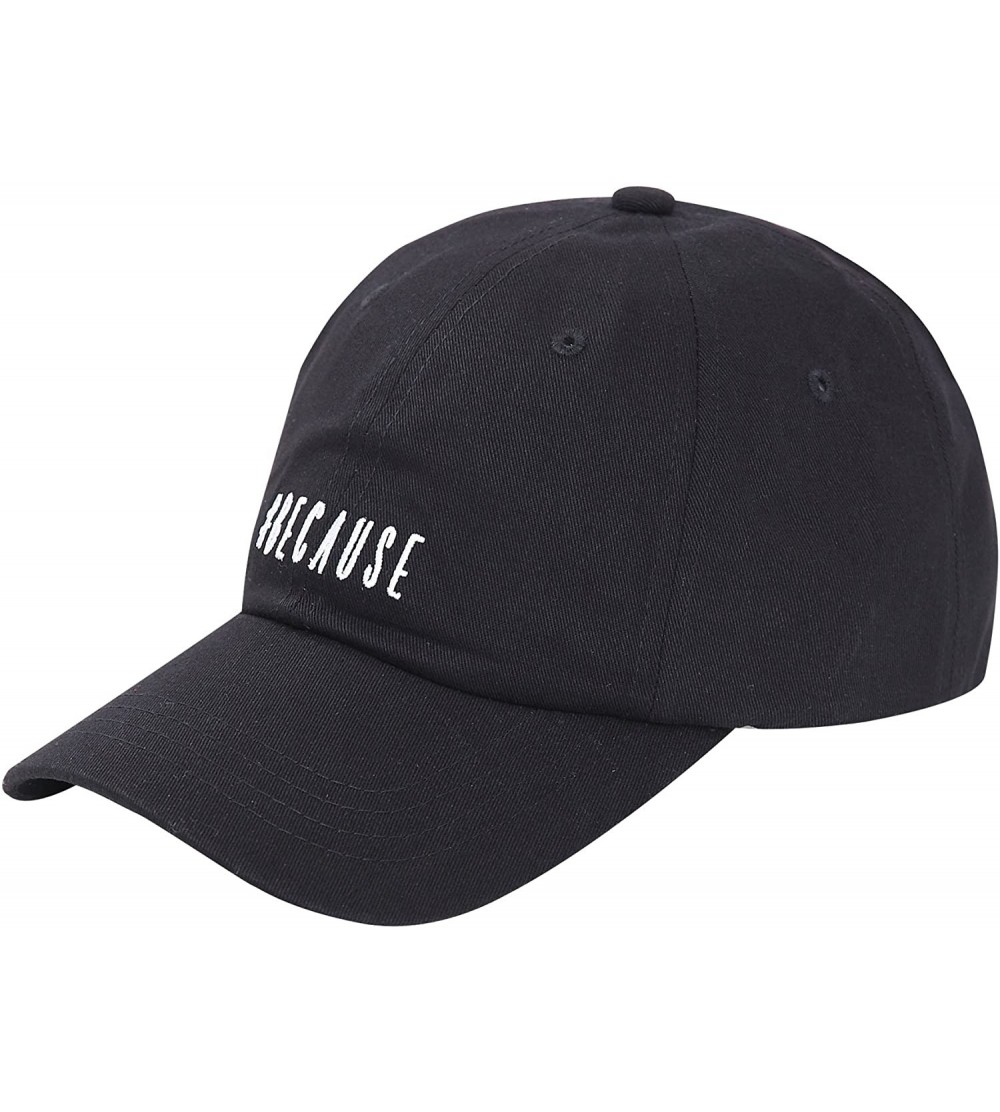 Baseball Caps Embroidered Cotton Baseball Cap Adjustable Snapback Dad Hat - Black-because - CO18DEX2GSM $7.29
