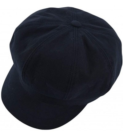 Newsboy Caps Women's Vintage Cotton Newsboy Cabbie Hat Cap - Black - C818RLZIENO $11.11