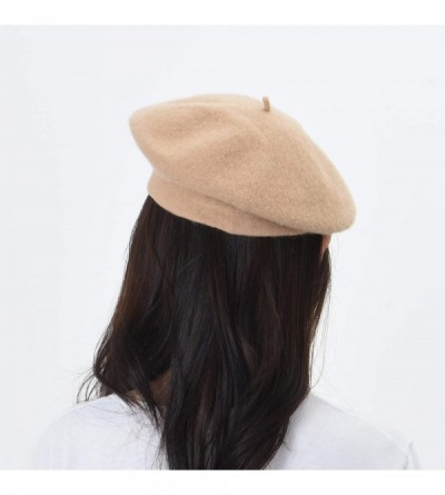 Berets Wool Beret Hat Warm Winter French Style KR9538 - Ivory - CA12NYL2Q1B $28.91