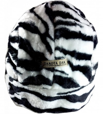 Skullies & Beanies Trooper Ear Flap Cap w/Faux Fur Lining Hat - Zebra - C8127OUZIXT $14.85