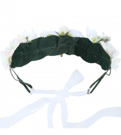 Headbands Flower Crown Bohemian Floral Headdress - Female Flower Headband Hair Wreath Wedding Hair Accessories (White) - CO18...