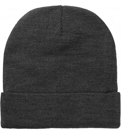 Skullies & Beanies Men Women Knitted Beanie Hat Ski Cap Plain Solid Color Warm Great for Winter - 1pc Dark Grey - C4127DWBZVR...