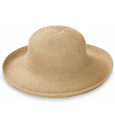 Sun Hats Women's Victoria Sun Hat - Ultra Lightweight- Packable- Broad Brim- Modern Style- Designed in Australia - Tan - CV11...