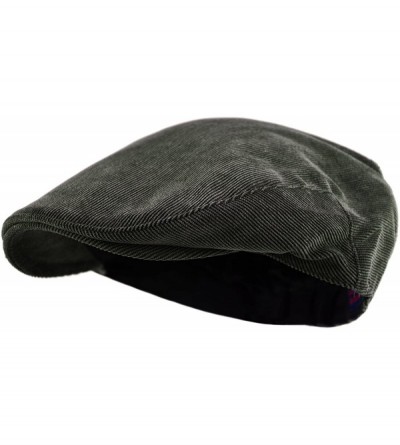Newsboy Caps Men's Classic Herringbone Tweed Wool Blend Newsboy Ivy Hat (Large/X-Large- Charcoal) - Corduroy Olive - CL1866MD...