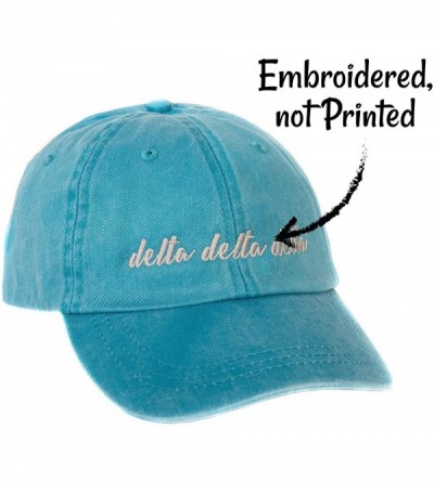 Baseball Caps Delta Delta Sorority Baseball Hat Cap Cursive Name Font tri Delta - Bright Blue - C4188U0TZD5 $19.08