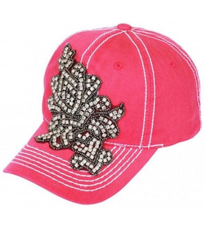 Baseball Caps Jeweled Baseball Cap - Red - CR11OZ56JRV $26.32